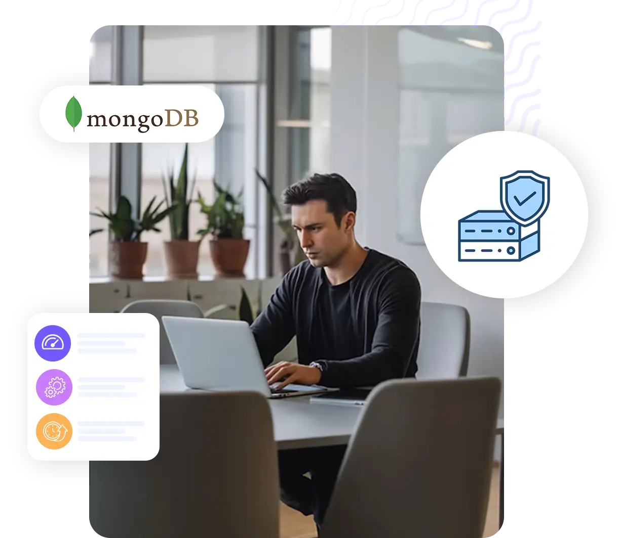 Cloud infrastructure powering MongoDB illustration | HiQloud