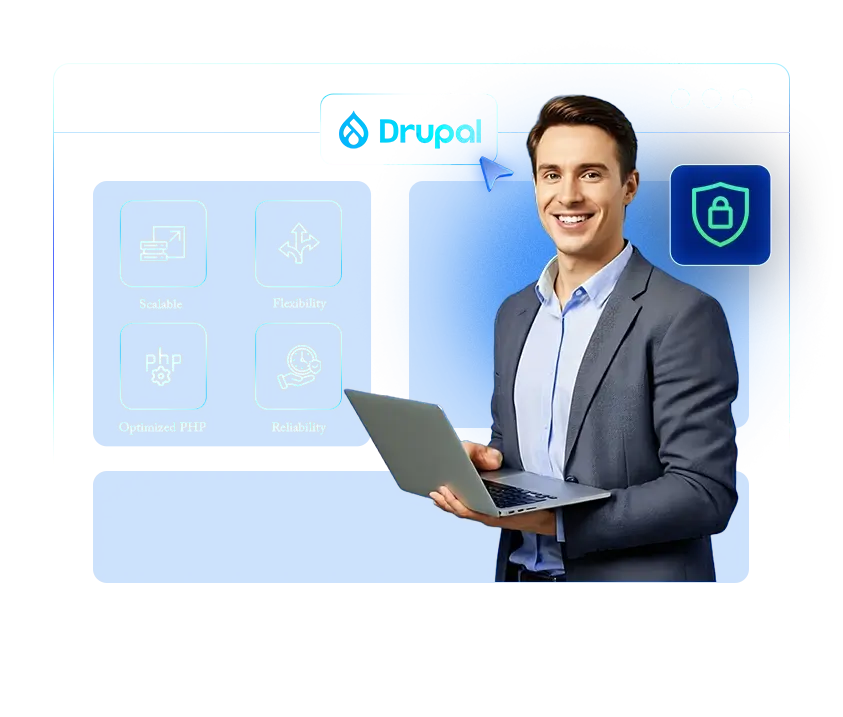 Drupal cloud hosting platform illustration | HiQloud