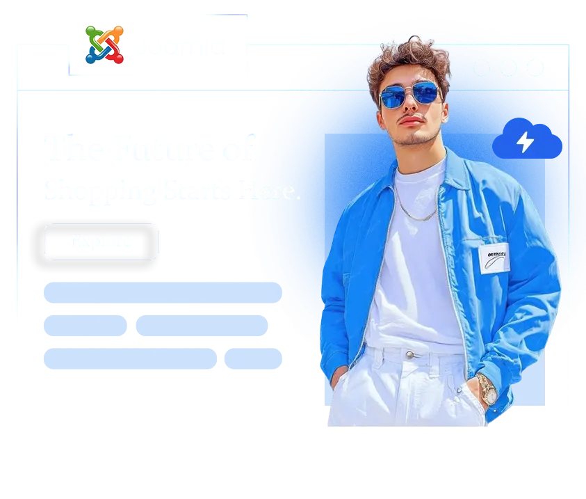 Joomla CMS cloud hosting illustration | HiQloud