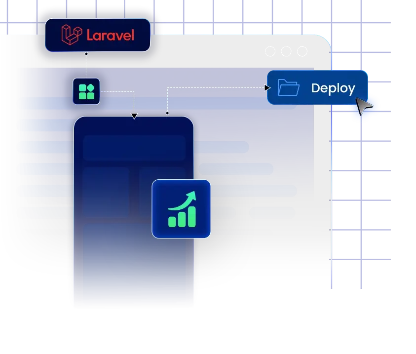 Laravel application hosting platform illustration | HiQloud