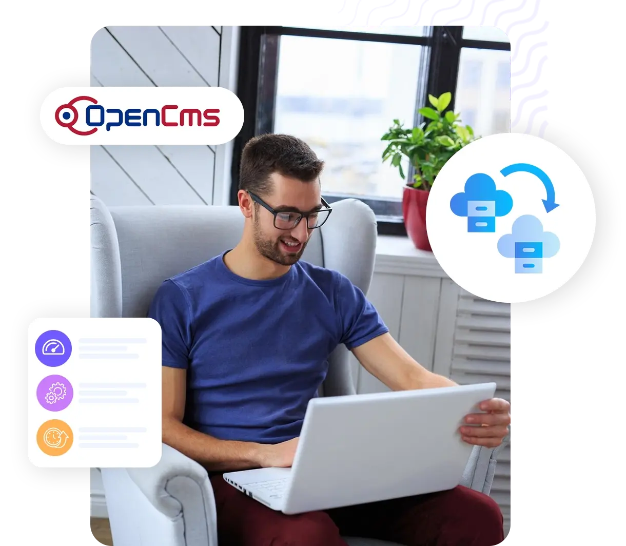 OpenCMS migration to HiQloud cloud illustration | HiQloud